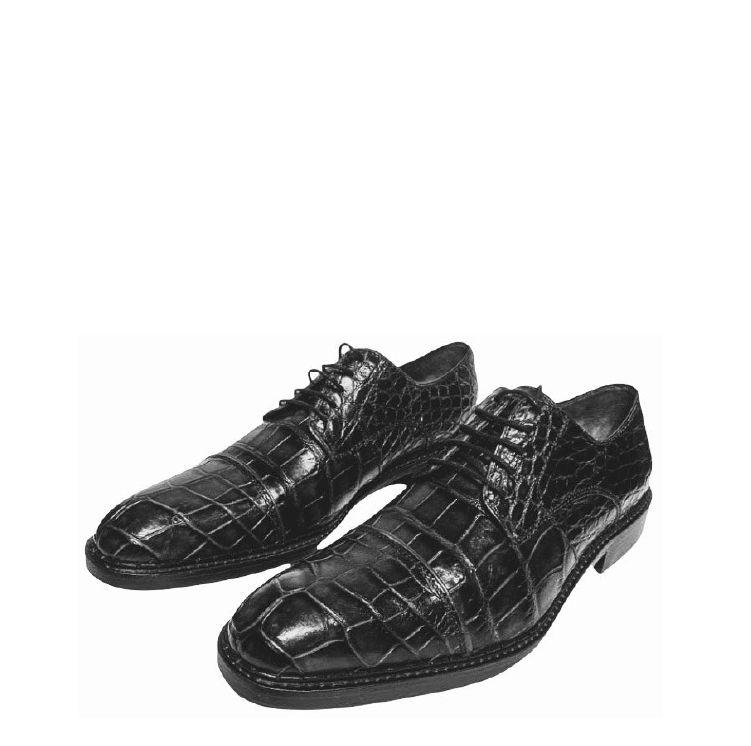 29FLPLP - Cuadra black dress classic alligator derby shoes for men-Kuet.us