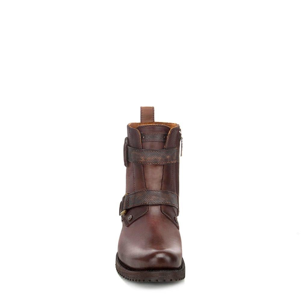 2T13CS - Cuadra brown vintage fashion cowboy leather ankle boots for men-Kuet.us