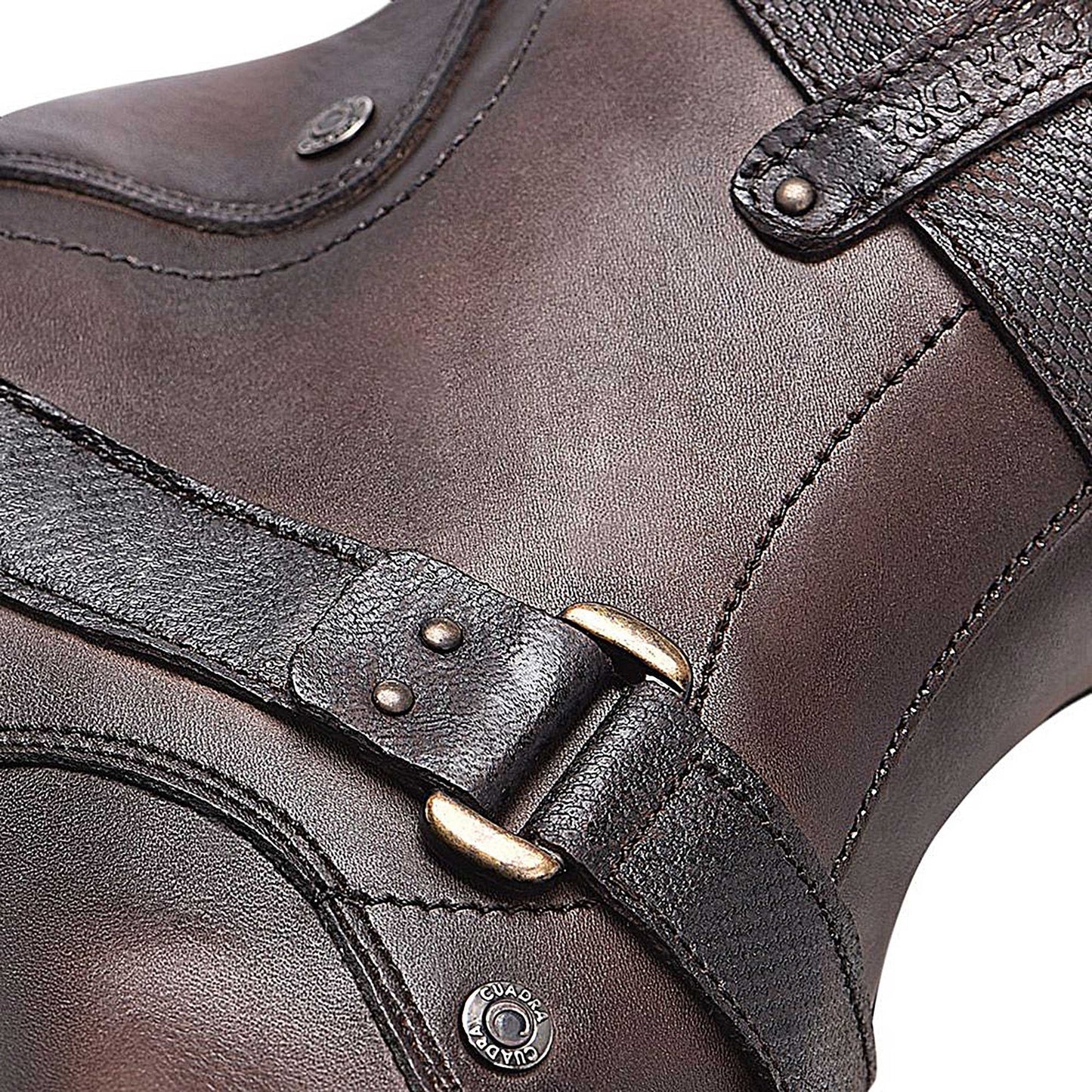 2T13CS - Cuadra brown vintage fashion cowboy leather ankle boots for men-Kuet.us