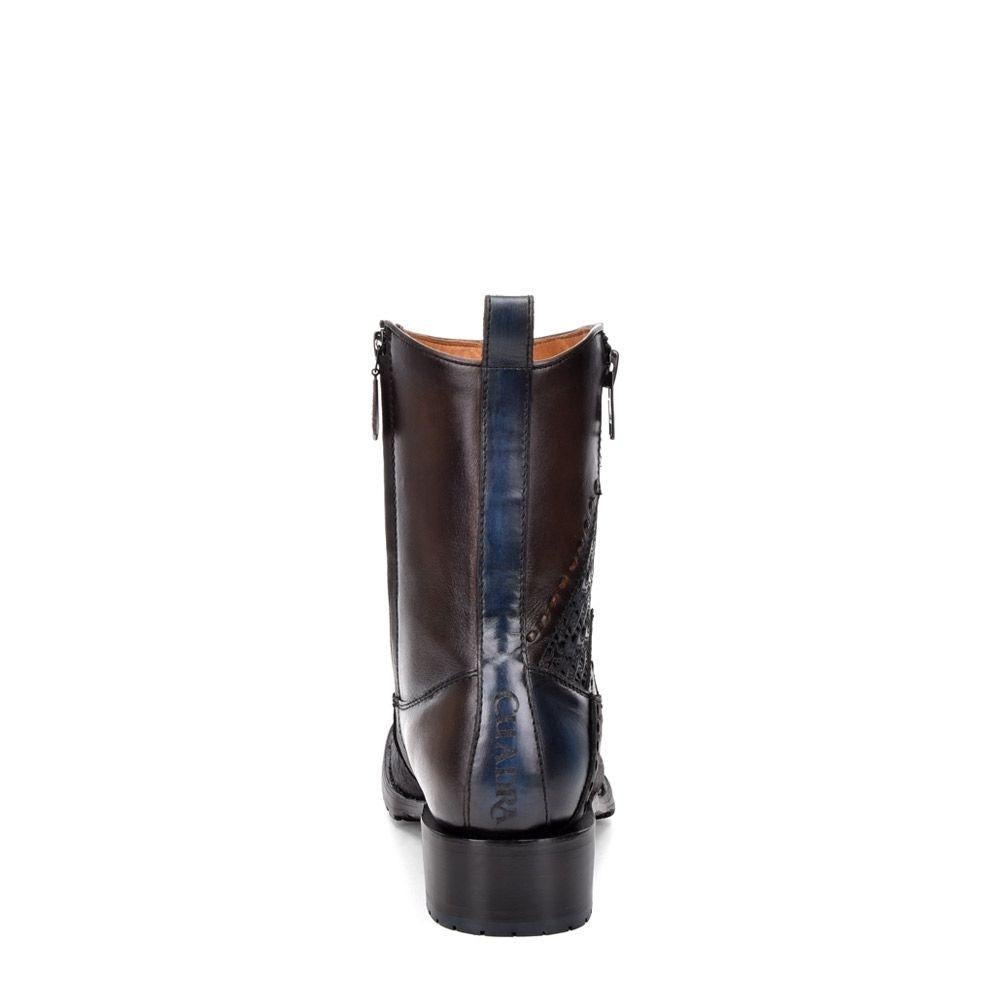 2T1EEL - Cuadra black vintage fashion cowboy elephant ankle boots for men-Kuet.us