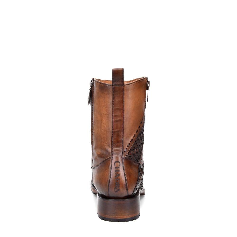 2T1EPH - Cuadra brown casual cowboy python skin zip ankle boots for men-Kuet.us