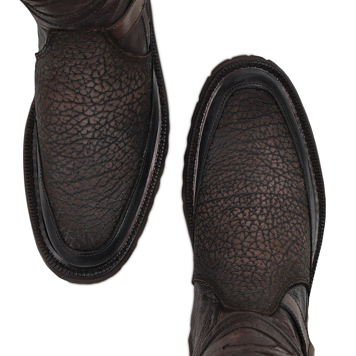 2T2KCT - Cuadra brown vintage fashion cowboy bull neck mid boots for men-Kuet.us
