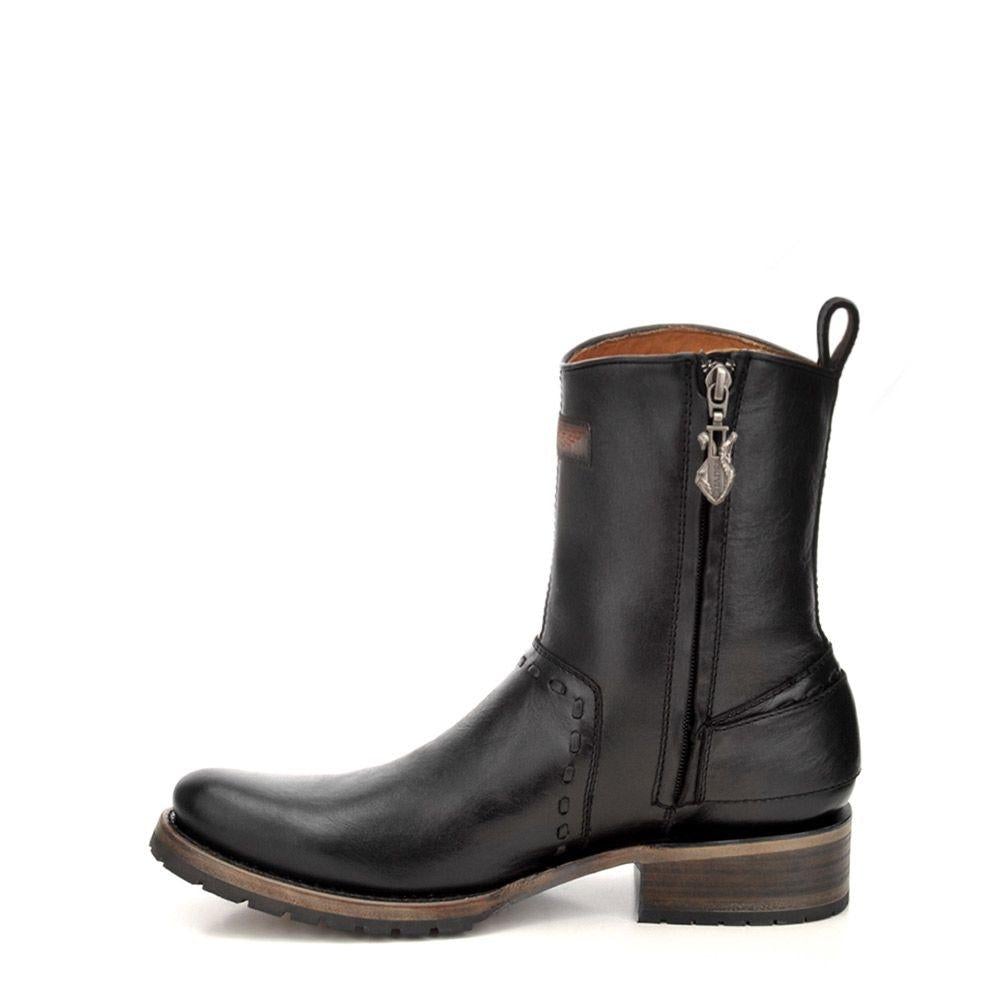 2T38VL - Cuadra black vintage fashion patched leather ankle boots for men-Kuet.us