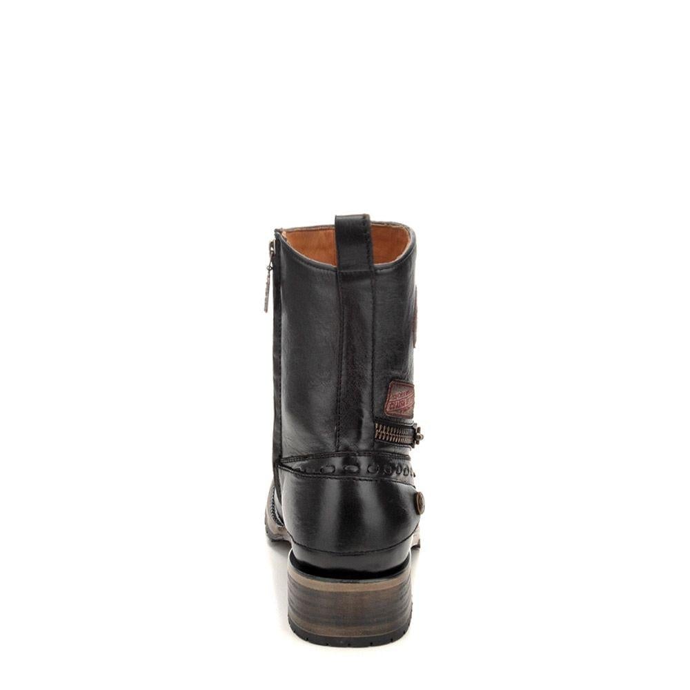 2T38VL - Cuadra black vintage fashion patched leather ankle boots for men-Kuet.us