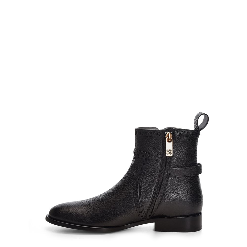 32TVNVN - Cuadra black casual dress deer leather ankle boots for women-Kuet.us