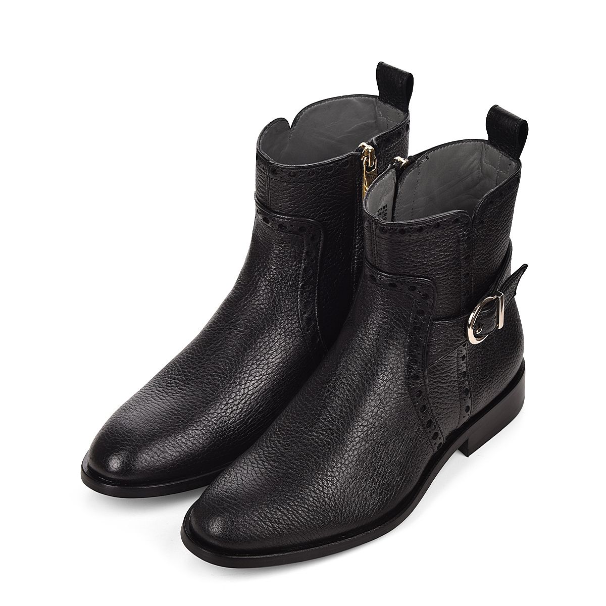 32TVNVN - Cuadra black casual dress deer leather ankle boots for women-Kuet.us