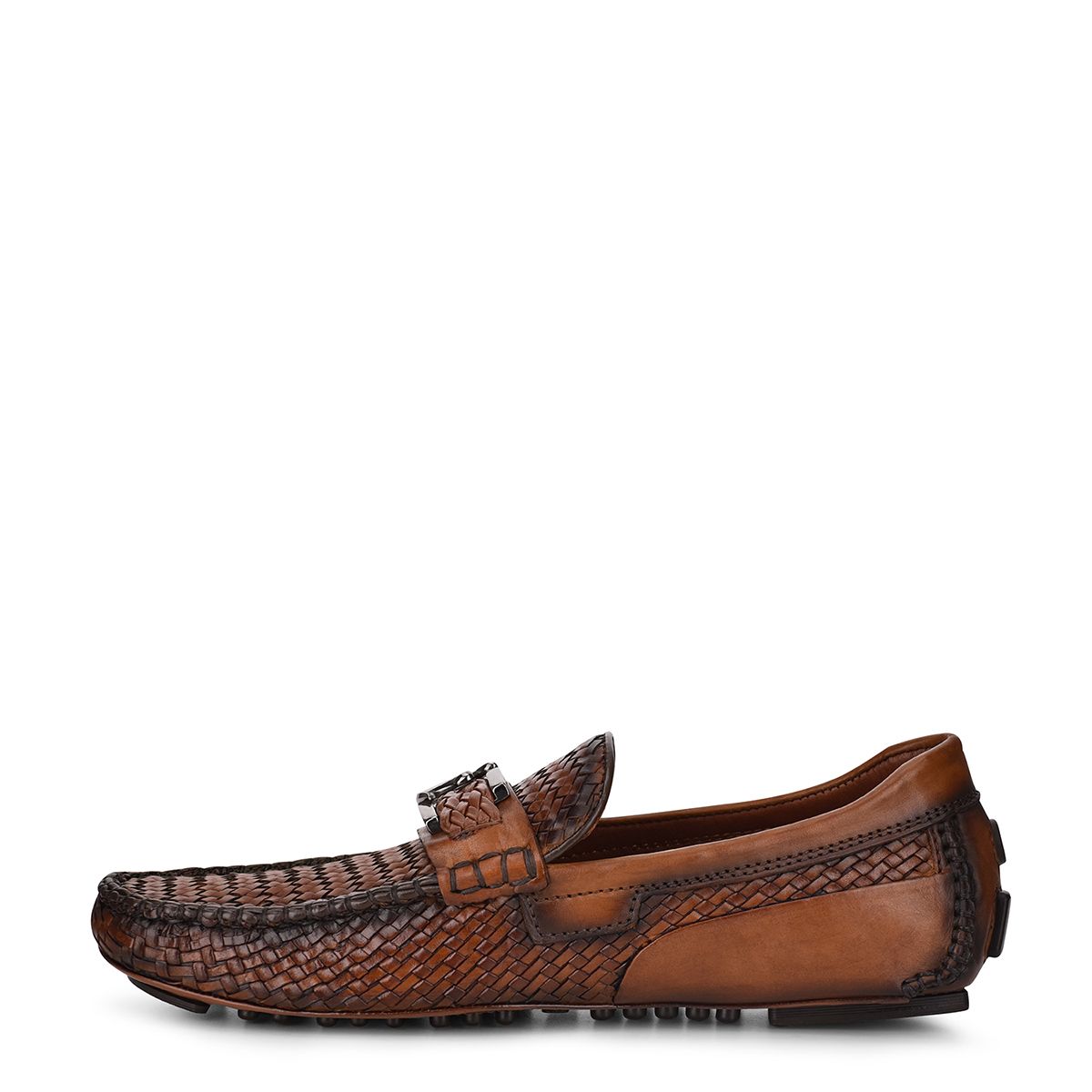37VTETV - Cuadra almond casual fashion woven leather driver for men-Kuet.us