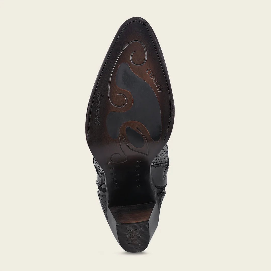 3F82PM - Cuadra black western cowgirl python boots for women