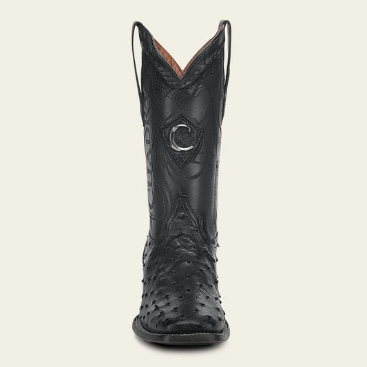 3Z1OA1 - Cuadra Black Western Cowboy Rodeo Ostrich Boots for Men