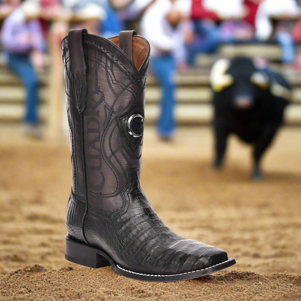 Cuadra - Botas cuadra cowboy rodeo panza de caimán NEGRO para hombre