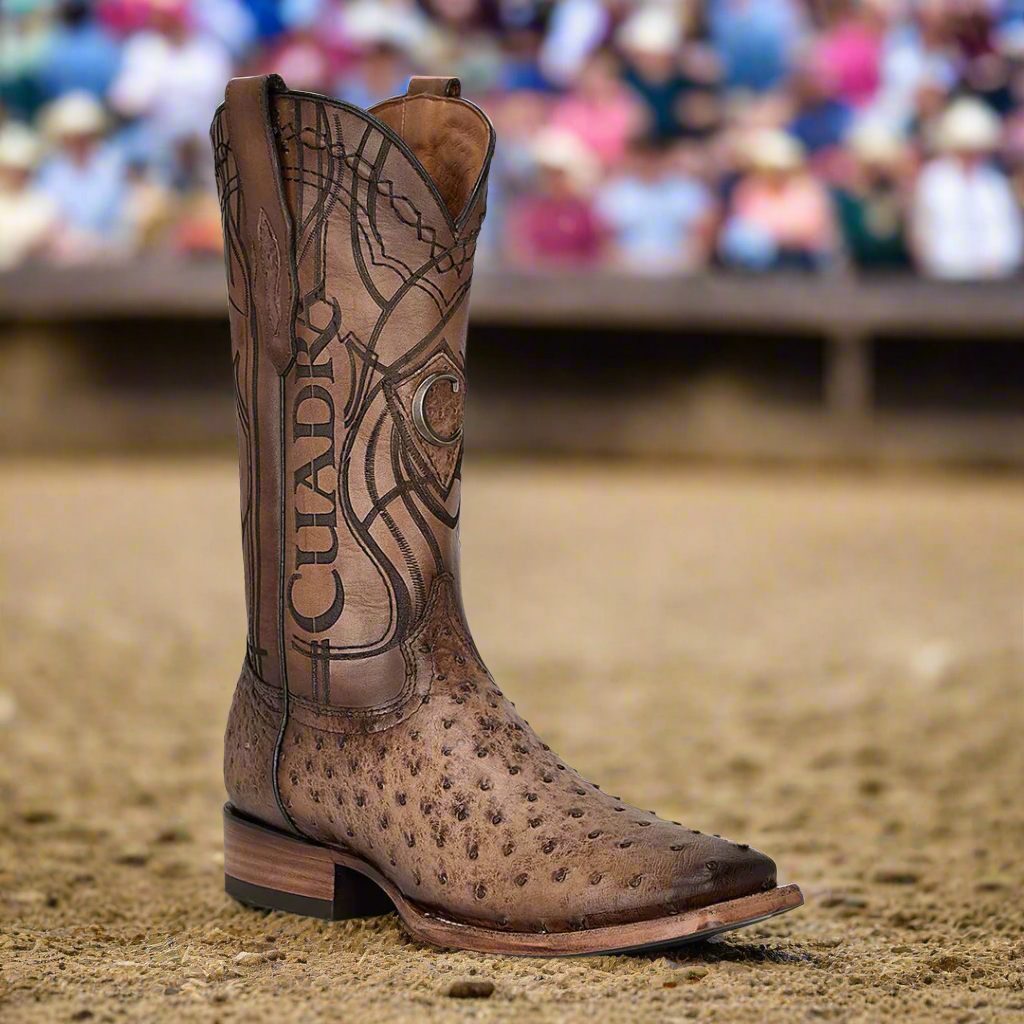 3Z2LA1 - Cuadra almond western cowboy rodeo ostrich boots for men