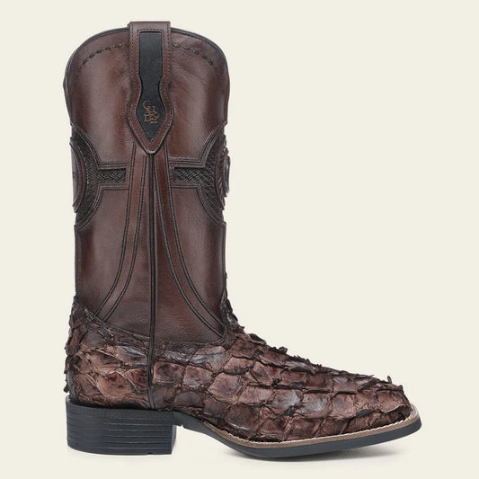 3Z2SPI - Cuadra Brown Western Cowboy Rodeo Pirarucu Boots for Men
