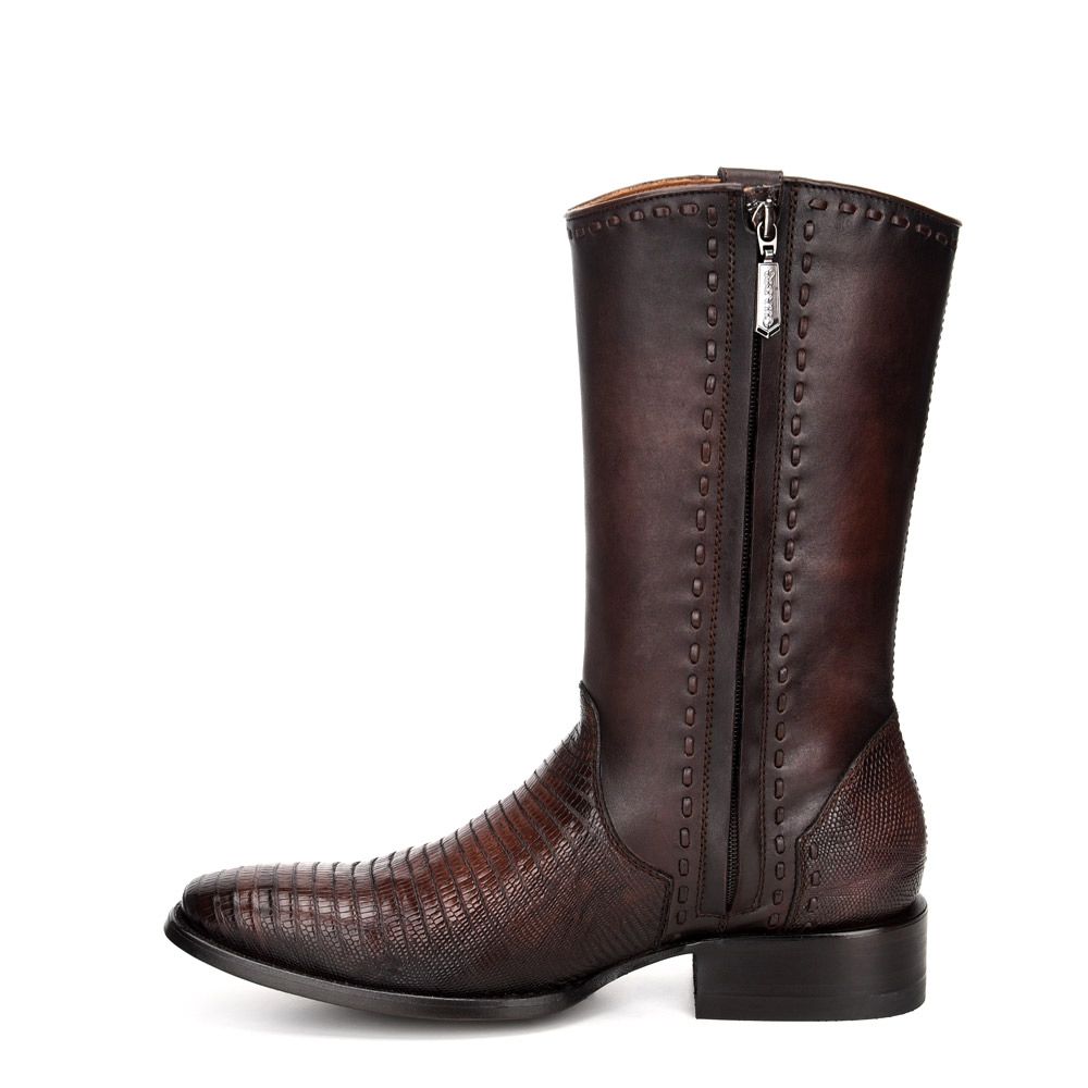 3C12LT- Cuadra brown casual fashion cowboy lizard mid boots for men-Kuet.us
