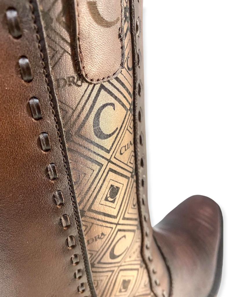 3C12LT- Cuadra brown casual fashion cowboy lizard mid boots for men-Kuet.us