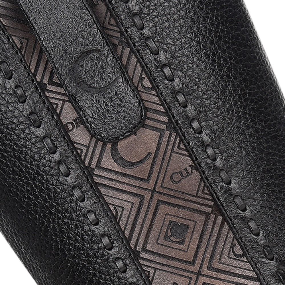 3C12VE - Cuadra black casual fashion cowboy deer leather mid boots for men-Kuet.us