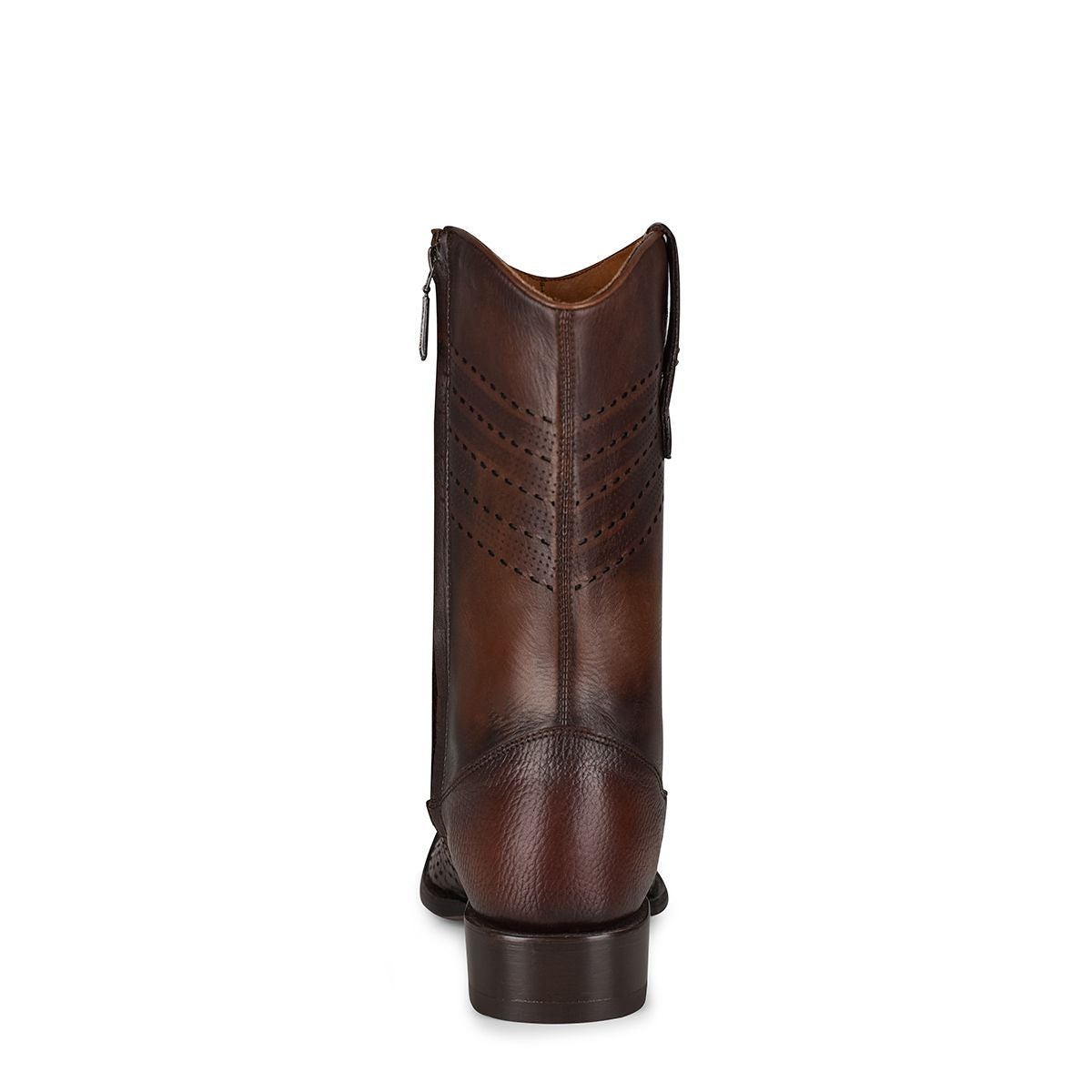 3C21PH - Cuadra brown casual cowboy python skin zip ankle boots for men-Kuet.us