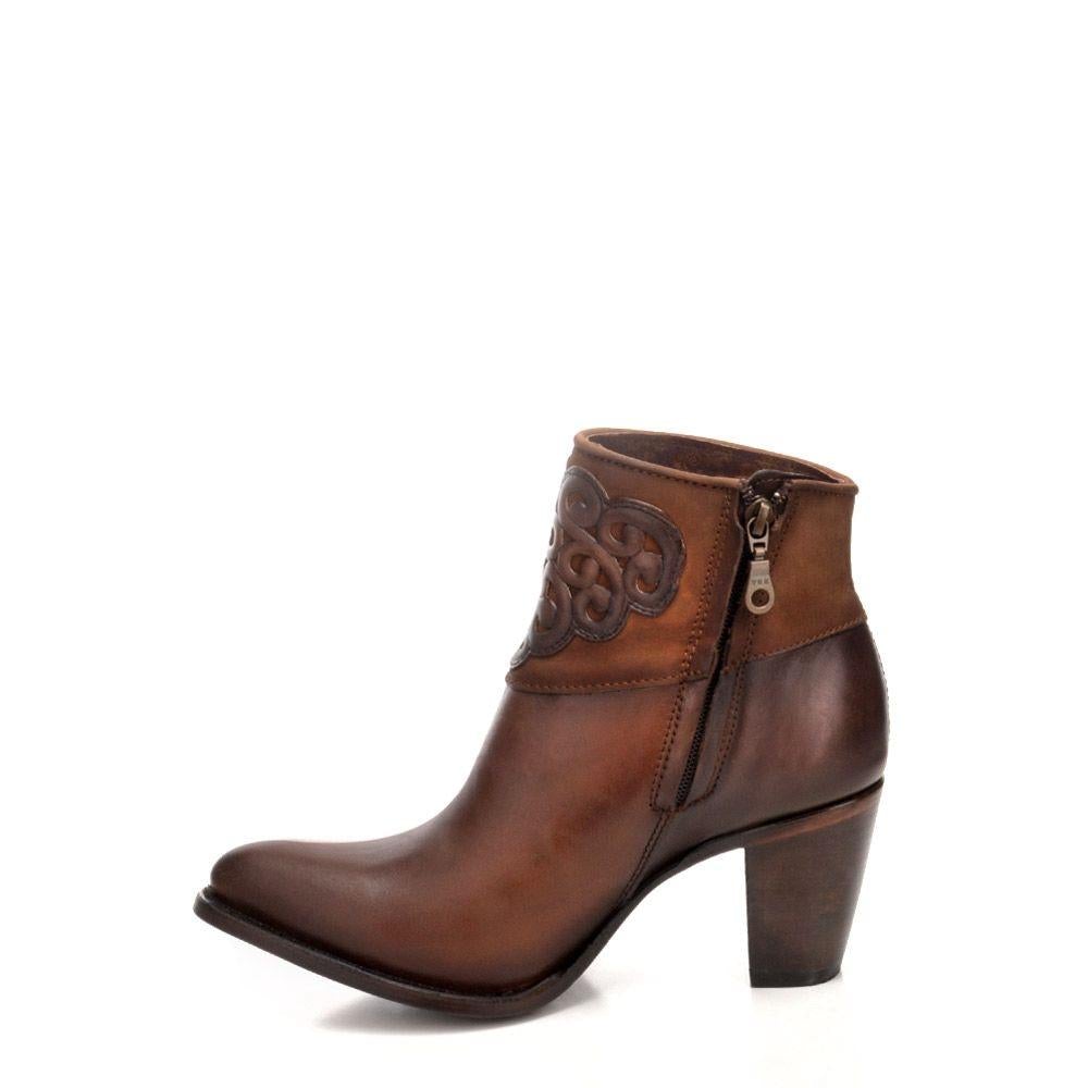 3F04NA - Cuadra honey fashion cowboy leather ankle boots for women-Kuet.us