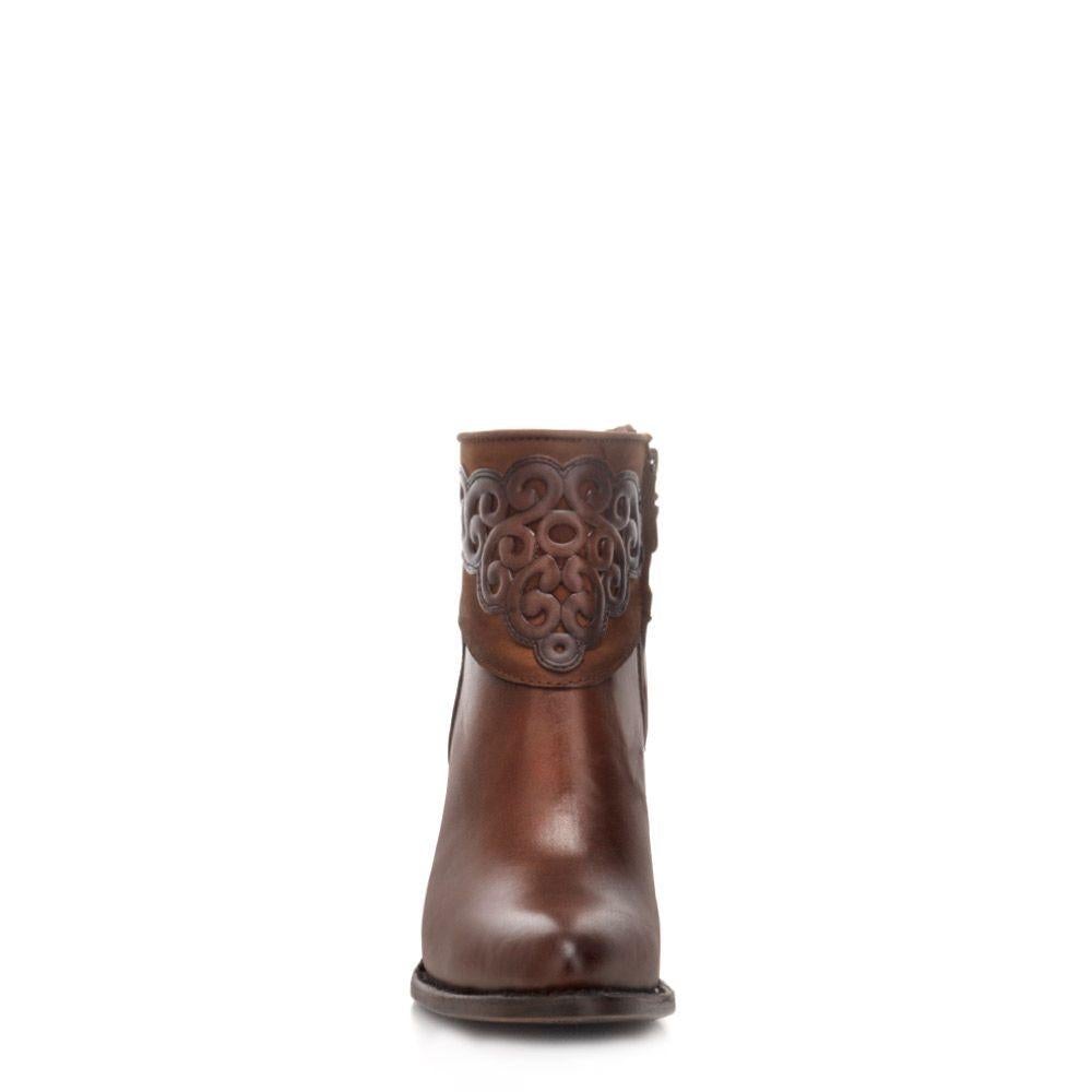3F04NA - Cuadra honey fashion cowboy leather ankle boots for women-Kuet.us