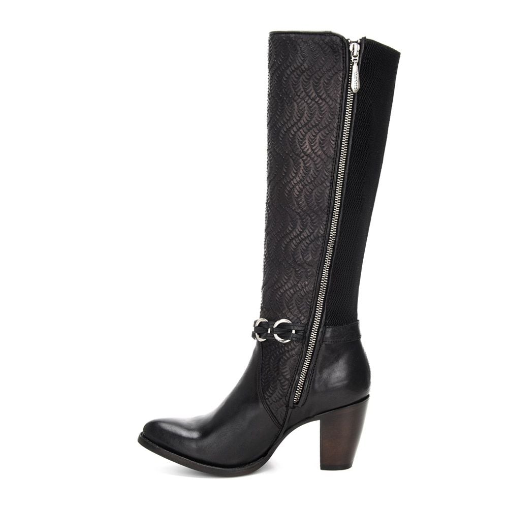 3F14VL - Cuadra black Paris Texas fashion leather strapped boots for women-Kuet.us