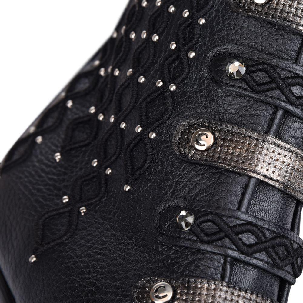 3F38RS - Cuadra black fashion Paris Texas leather ankle boots for women-Kuet.us