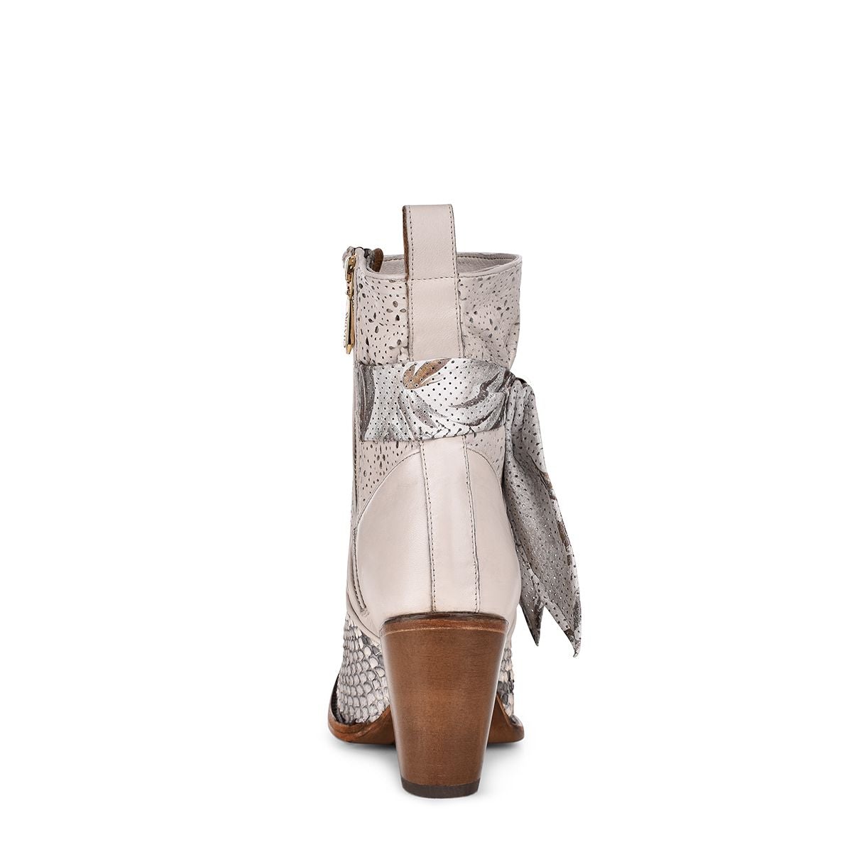 3F50PH - Cuadra natural white summer fashion python ankle boots for women-Kuet.us