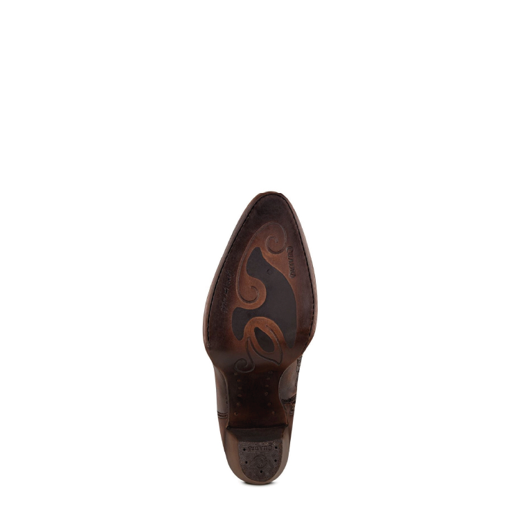 3F58RS - Cuadra chestnut brown fashion cowboy leather ankle boots for women-Kuet.us