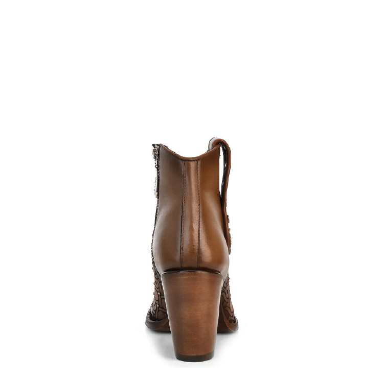 3F65RS - Cuadra maple western cowgirl leather studded ankle boots for women-Kuet.us