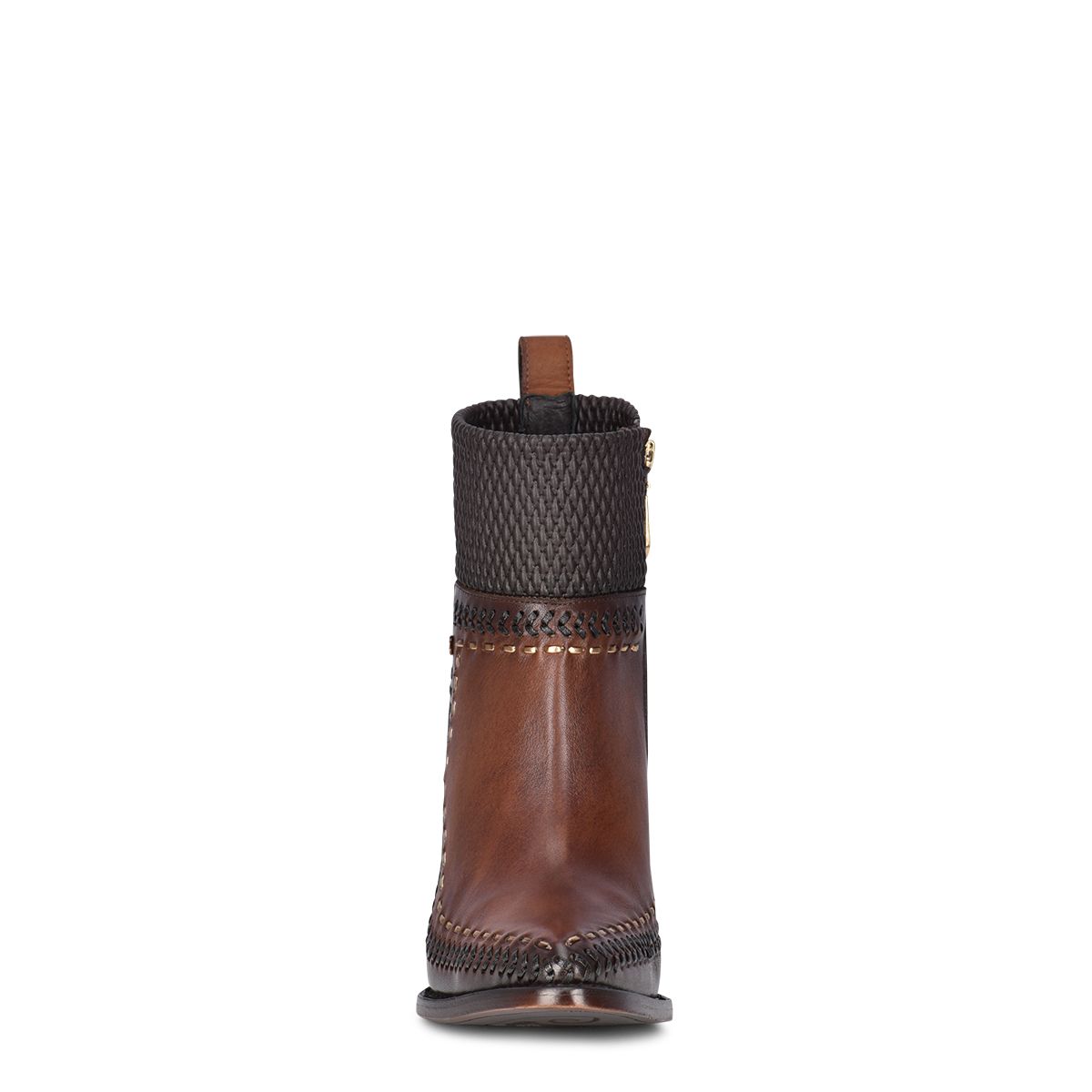 3F81RS - Cuadra brown western cowgirl cowhide leather ankle boots for women-Kuet.us