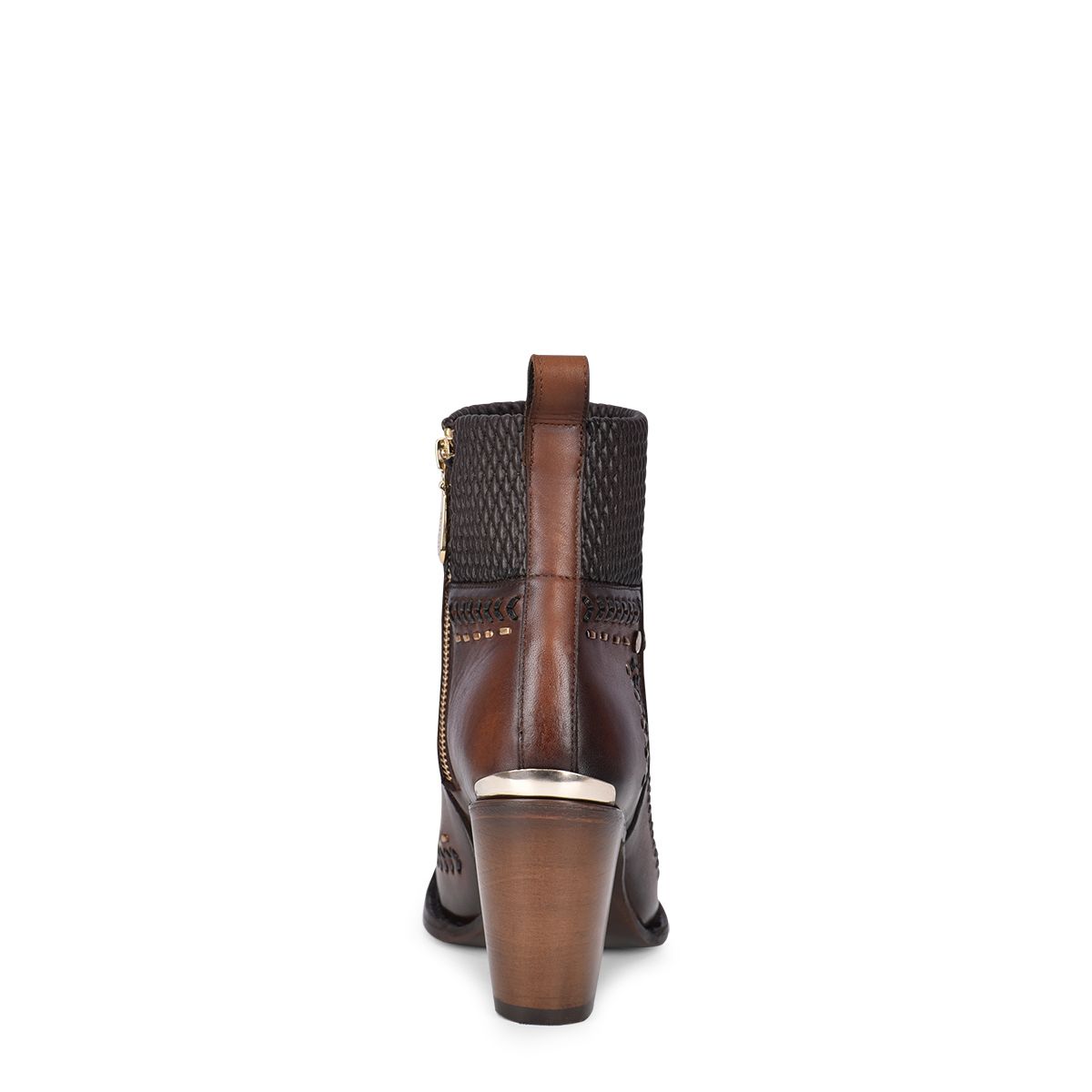 3F81RS - Cuadra brown western cowgirl cowhide leather ankle boots for women-Kuet.us
