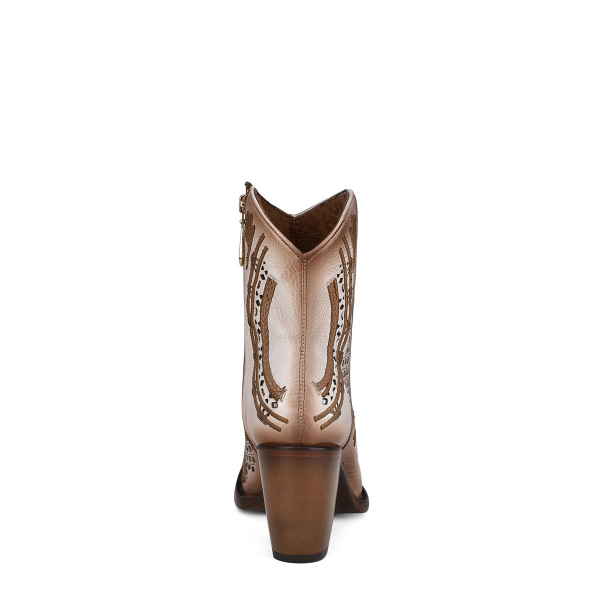 3F91RS - Cuadra ivory fashion cowboy cowhide leather ankle boots for women-Kuet.us