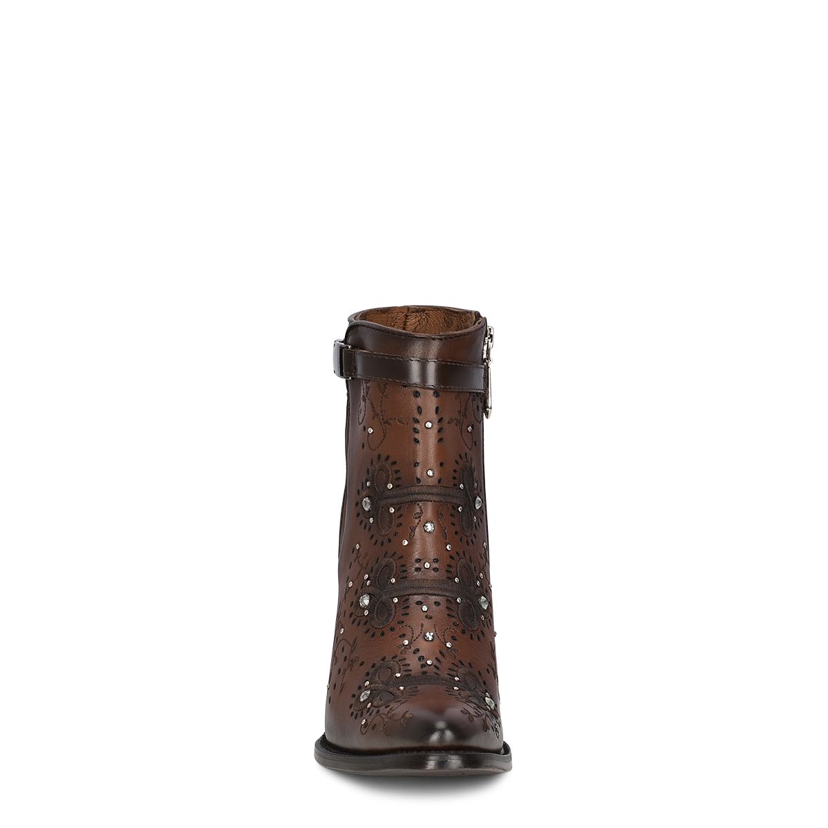 3F92RS - Cuadra brown western cowgirl cowhide leather ankle boots for women-Kuet.us