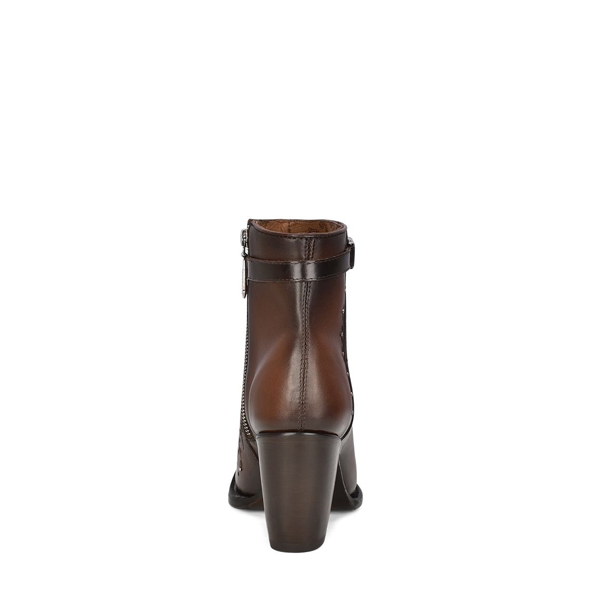 3F92RS - Cuadra brown western cowgirl cowhide leather ankle boots for women-Kuet.us