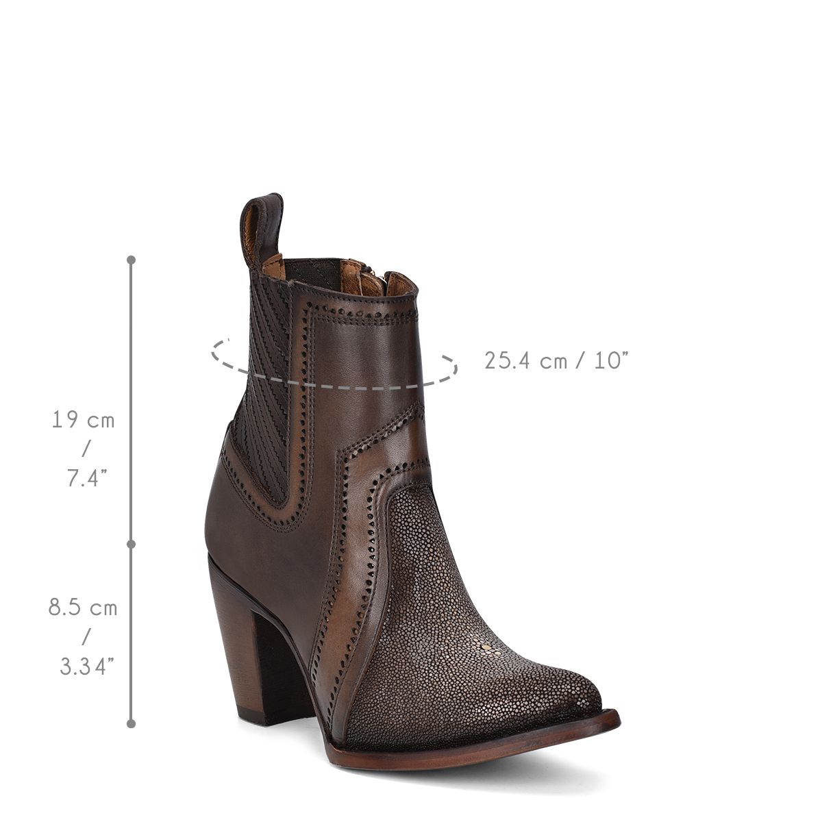 3F94MA - Cuadra brown fashion Paris Texas stingray ankle boots for women-Kuet.us