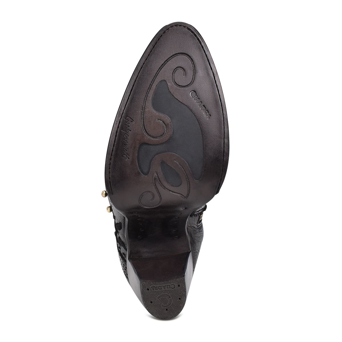 3F95RS - Cuadra black western cowgirl cowhide leather ankle boots for women-Kuet.us