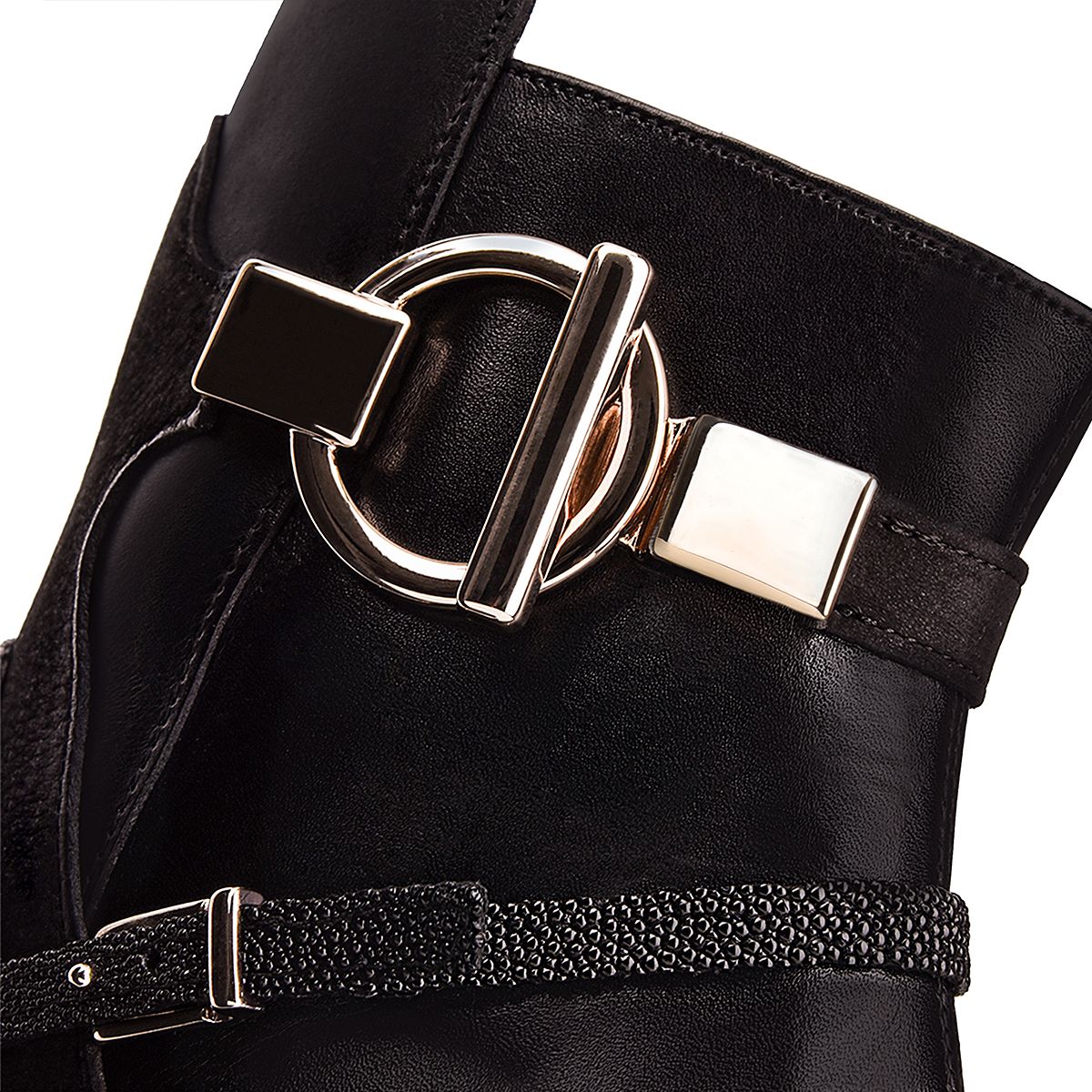 3G5MTVL - Cuadra black casual fashion stingray leather ankle boots for women-Kuet.us
