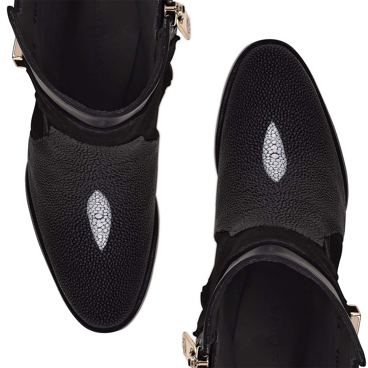 3G5MTVL - Cuadra black casual fashion stingray leather ankle boots for women-Kuet.us