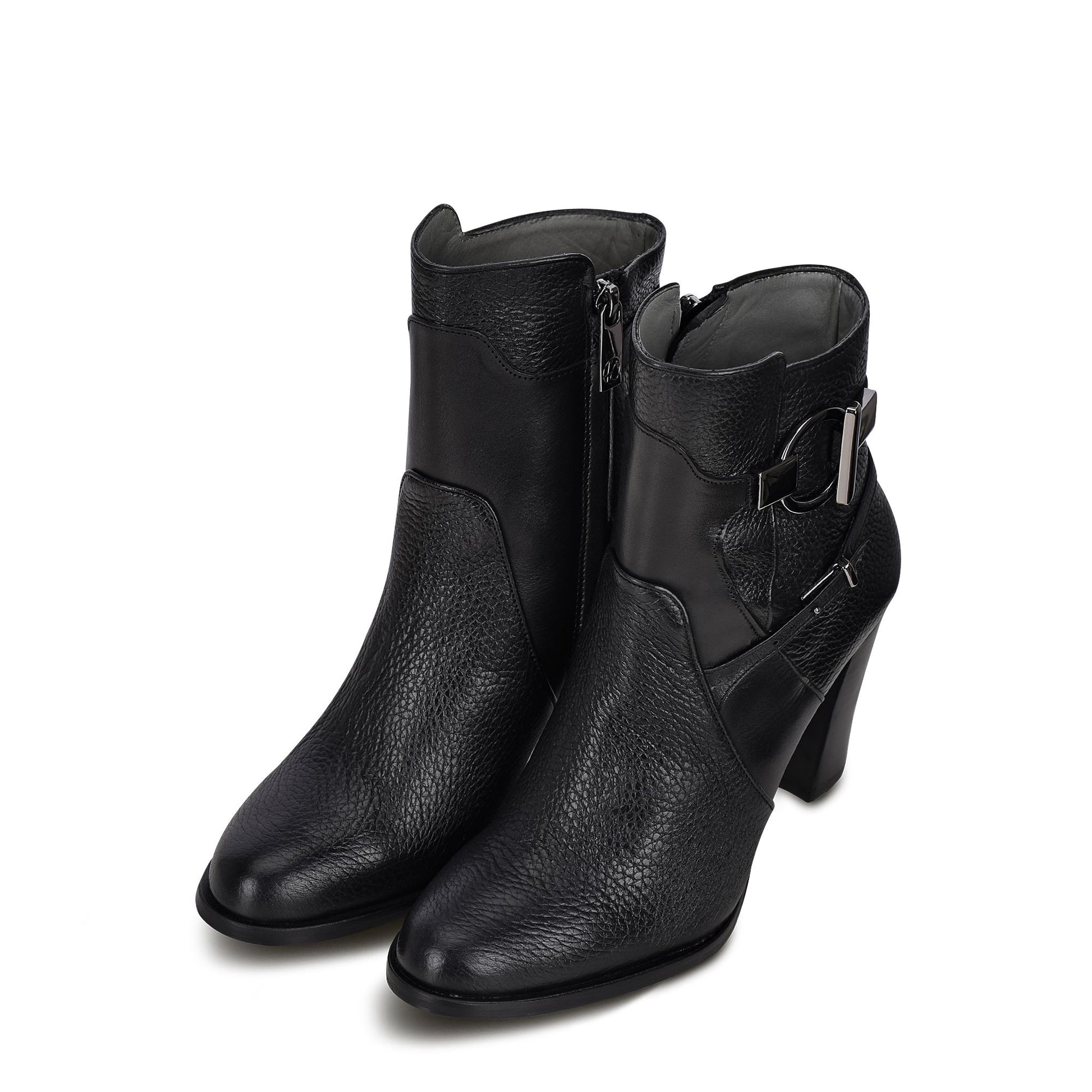 3G5VNTS - Franco Cuadra black casual fashion deer leather ankle boots for women-Kuet.us