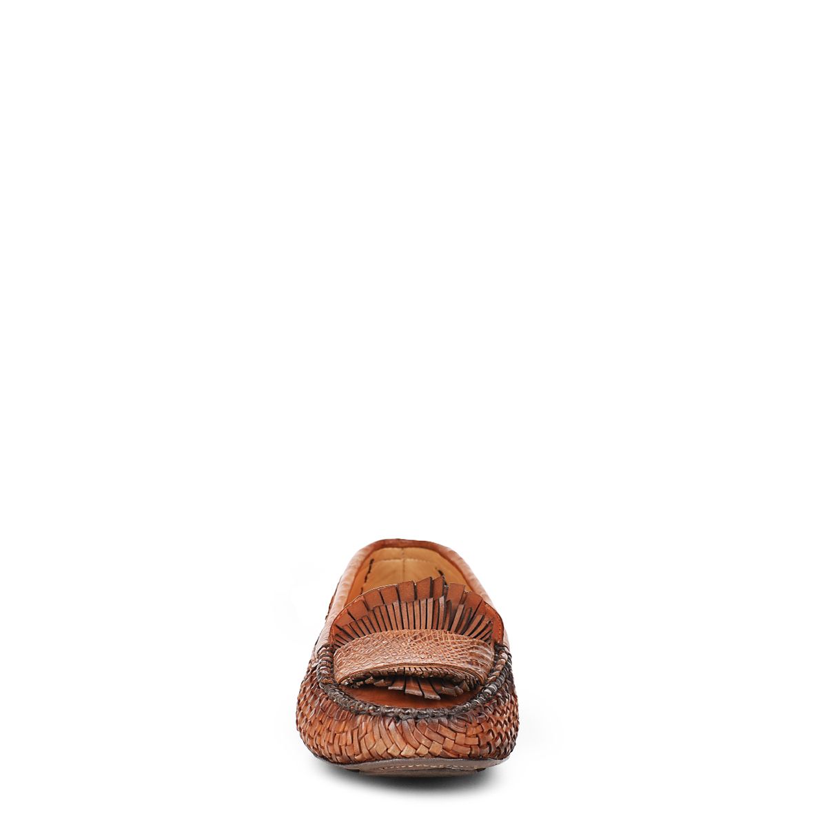 3J3TEPI - Cuadra brown fashion casual woven leather flat drivers for women-Kuet.us