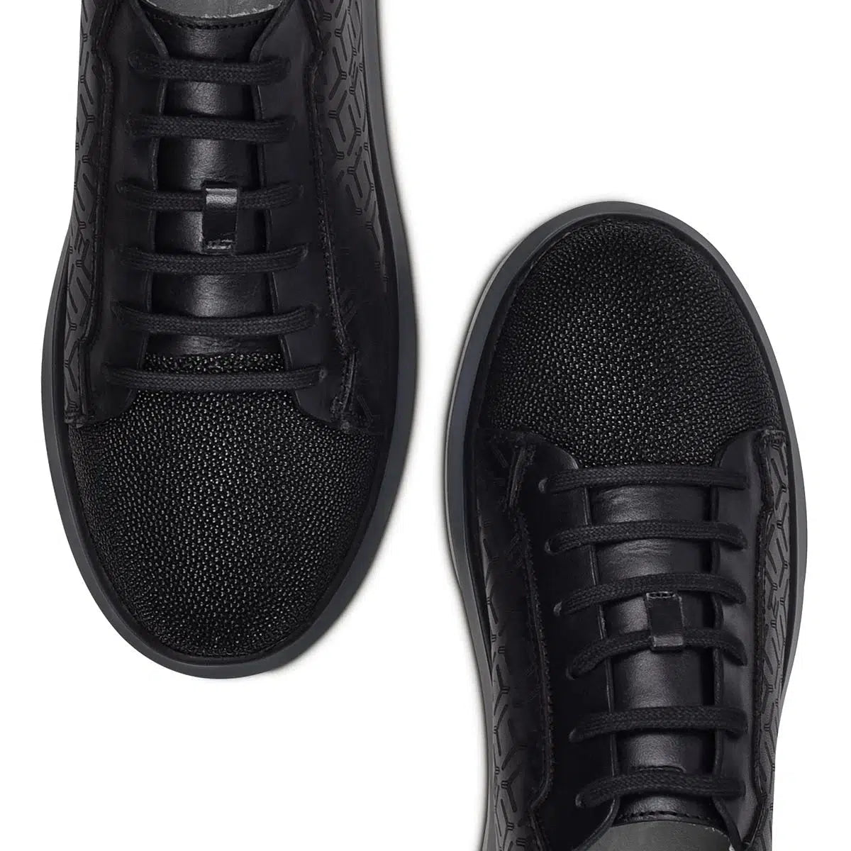 3Y1MTTS - Cuadra black casual fashion stingray sneakers for men-Kuet.us