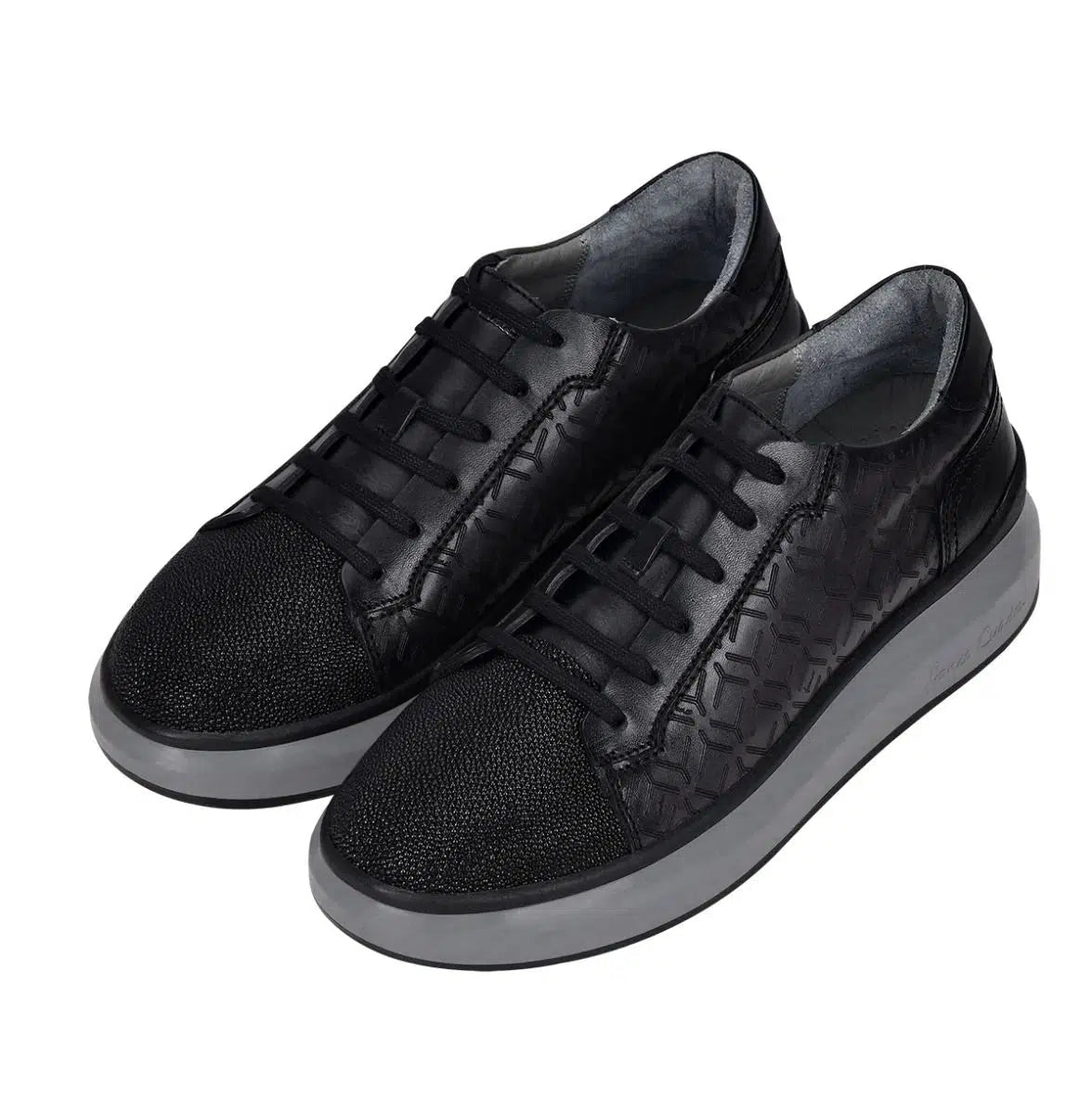 3Y1MTTS - Cuadra black casual fashion stingray sneakers for men-Kuet.us