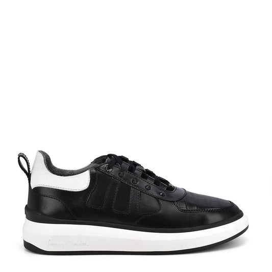 3Y6LPTS - Cuadra black casual fashion alligator leather sneakers for men.-FRANCO CUADRA-Kuet-Cuadra-Boots
