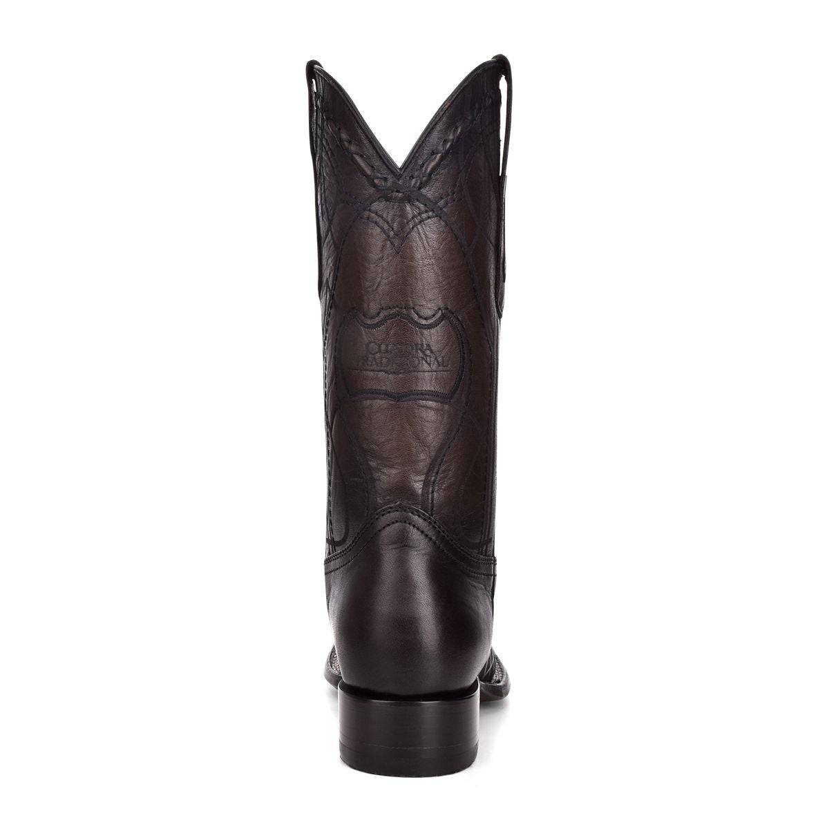 3Z02RS - Cuadra black casual cowboy rodeo woven leather boots for men-Kuet.us