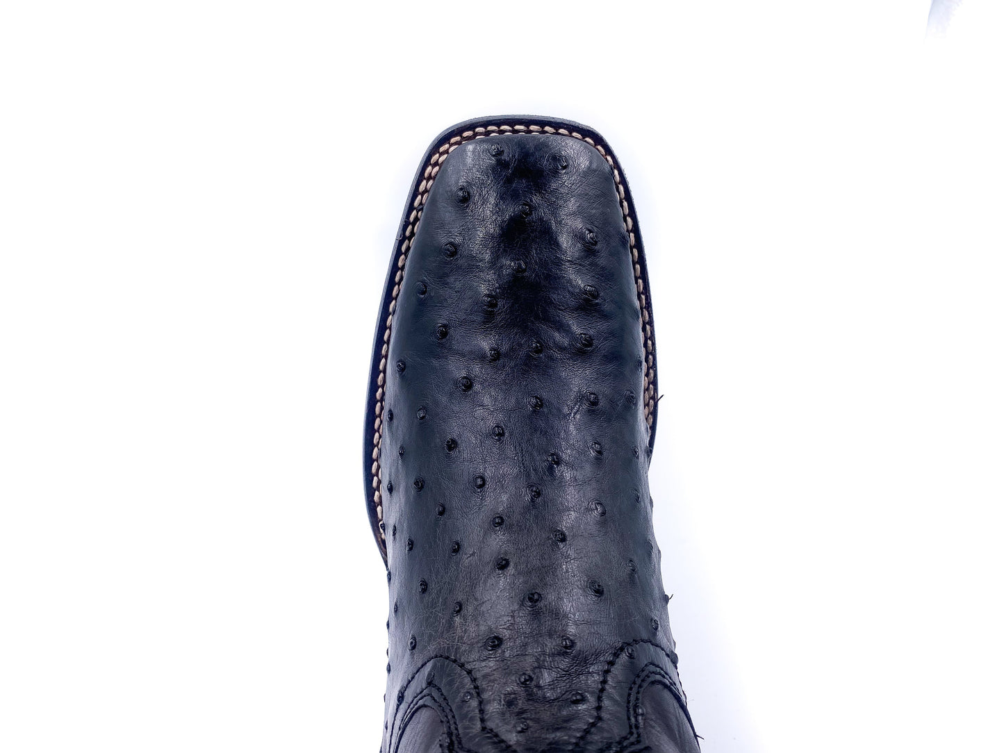 3Z1OA1 - Cuadra black classic cowboy rodeo ostrich leather boots for men-Kuet.us