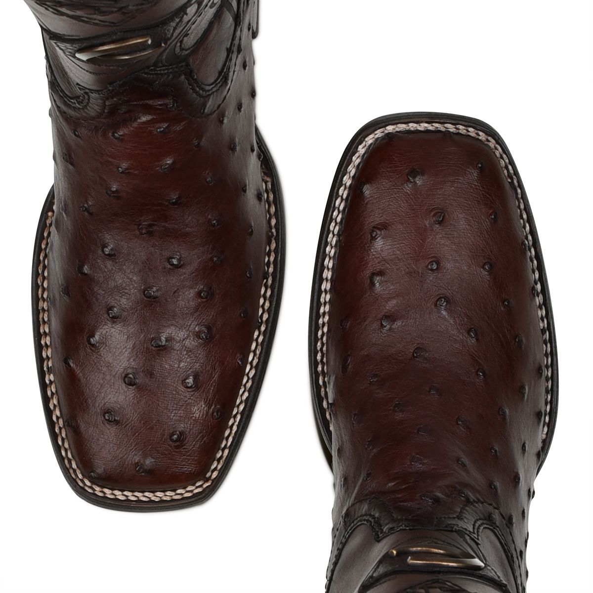 3Z1OA1 - Cuadra chocolate cowboy rodeo ostrich leather boots for men-Kuet.us