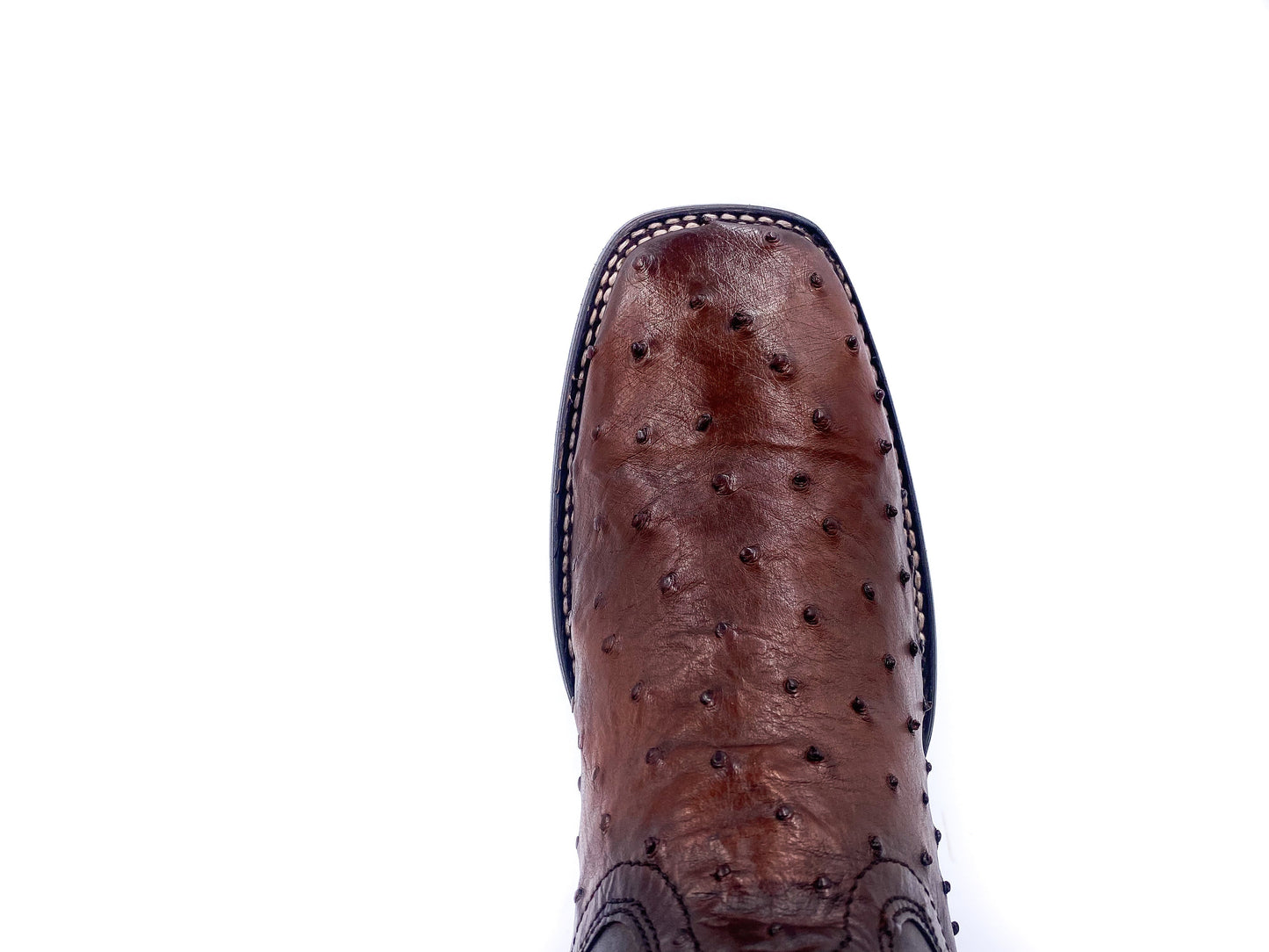 3Z1OA1 - Cuadra tobacco cowboy rodeo ostrich leather boots for men-Kuet.us