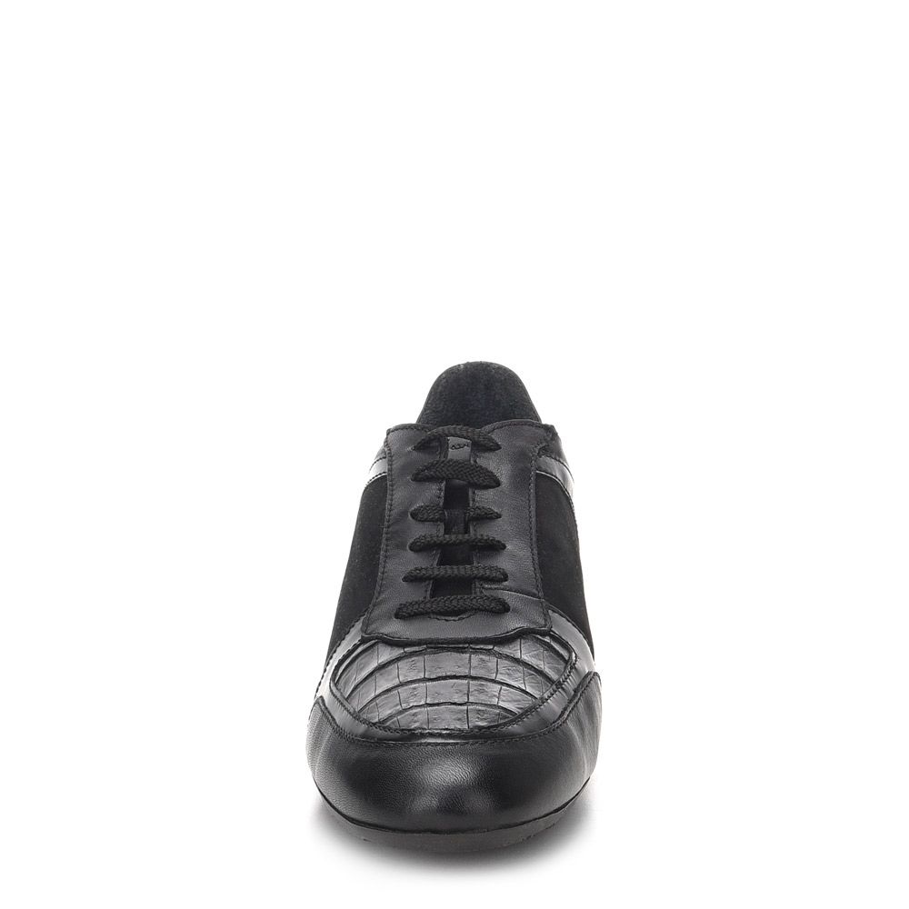40KCWRI - Cuadra black casual fashion caiman sneakers for men-Kuet.us