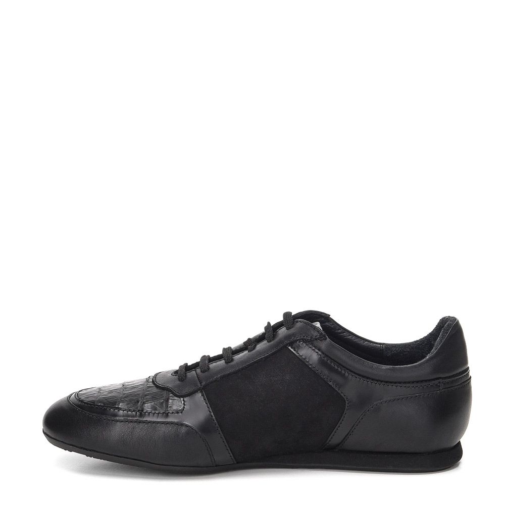 40KCWRI - Cuadra black casual fashion caiman sneakers for men-Kuet.us