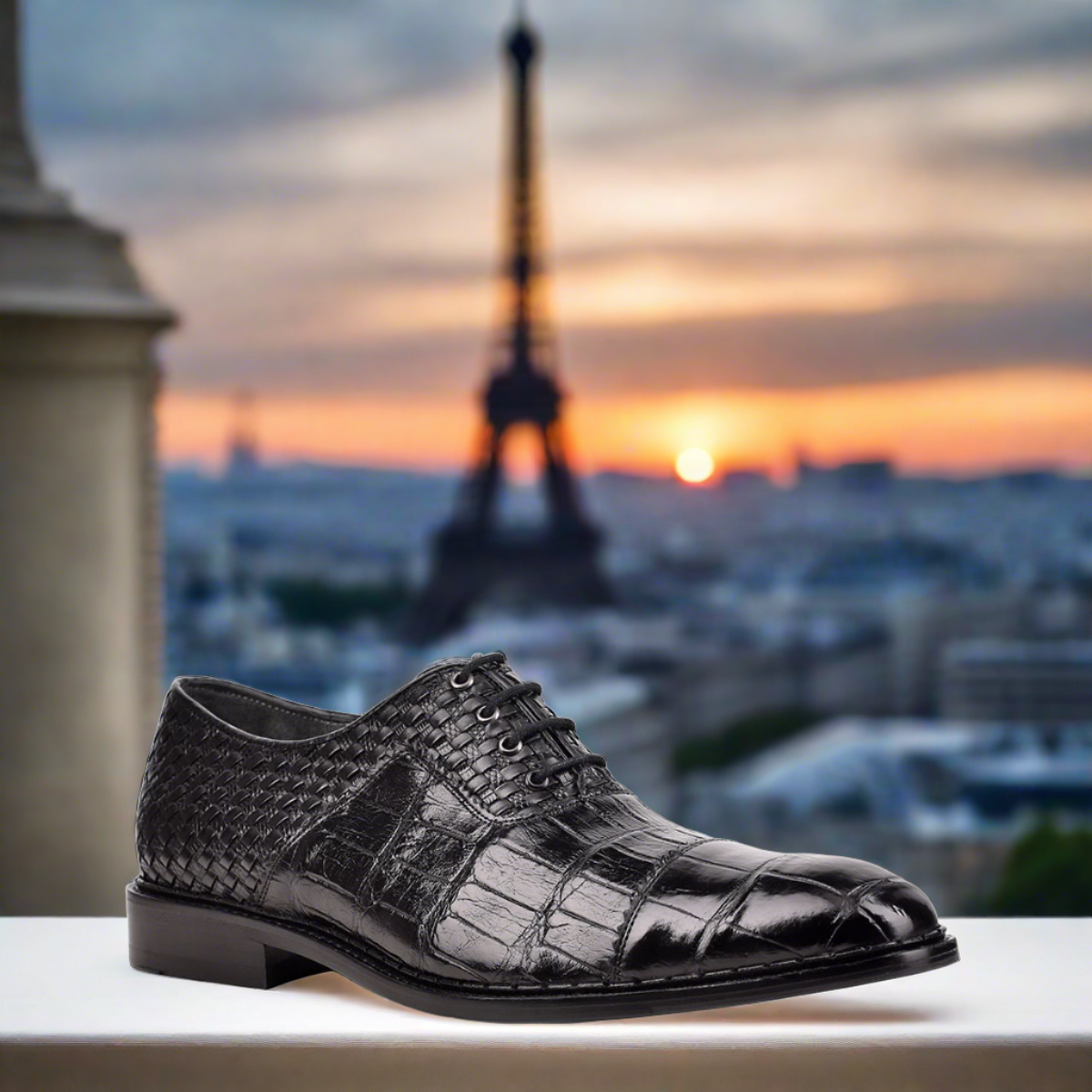 Black alligator dress shoes online