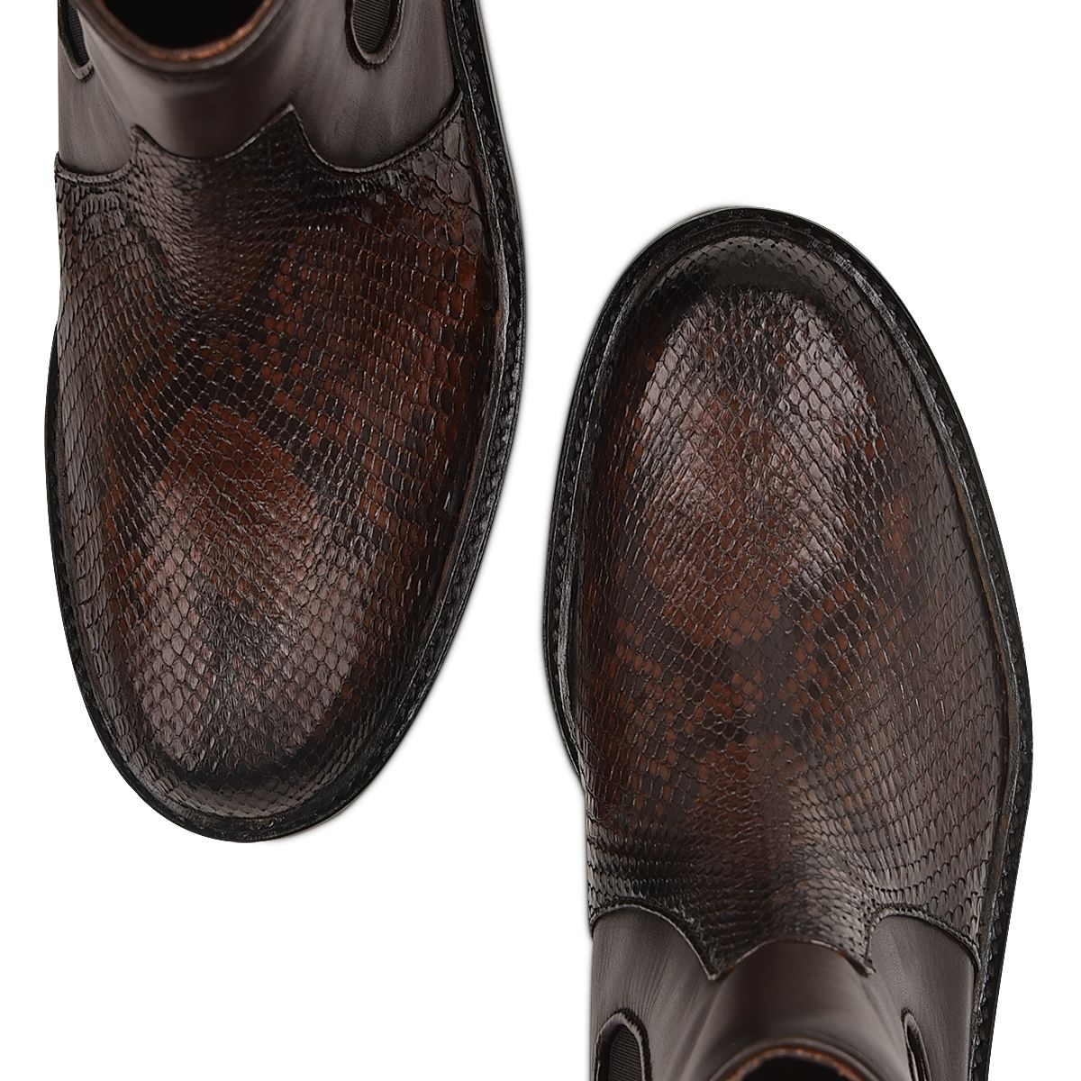 47WPBTS - Franco Cuadra brown casual fashion python skin combat boots for women-Kuet.us