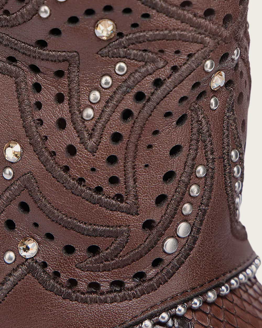 4A43PH - Cuadra truffle brown western cowgirl python skin ankle boots for women